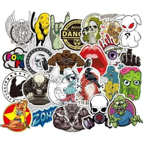 10/30/50 Gothic Horror Cartoon Characters Painted Skateboard Guitar Helmet Waterproof Stickers Decorative Toys Wholesale