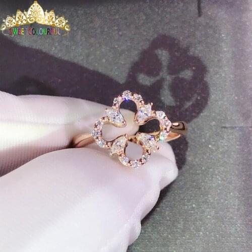 100% 18K 750Au Gold Moissanite Diamond Ring Wedding ring D color VVS With national certificate MO-H1017