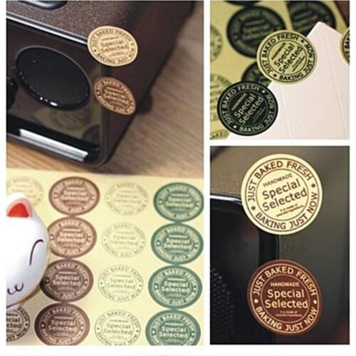 160pcs Special Selected Sealing Stickers Label Cake Packing Sealing Label Kraft Sticker Baking DIY Gift Vintage Retro Stickers
