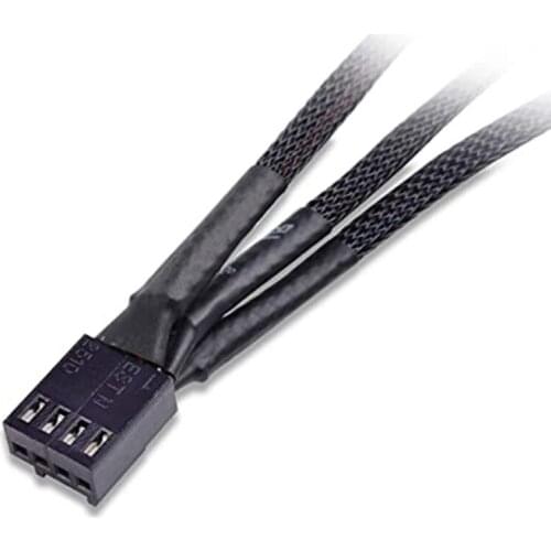 2 Pack PWM Fan Splitter Cable 4 Pin Sleeved Braided Extension Power Cable 1 to 3 Converter for Matherboard CPU Fan 10.6"
