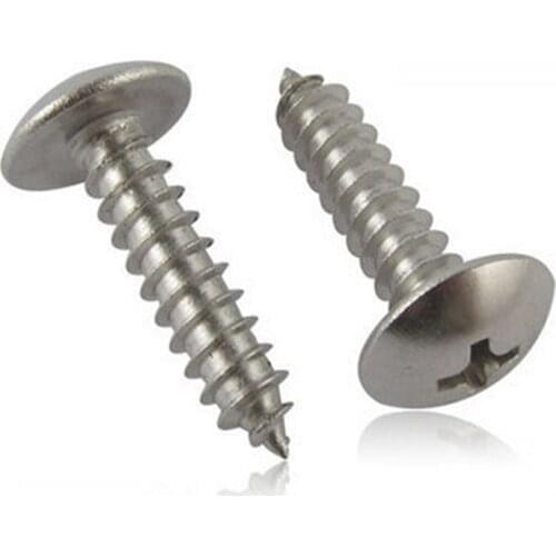 200/50pc M3*6-30mm 304 stainless steel large flat head self tapping screw round head Phillips truss mushroom screws