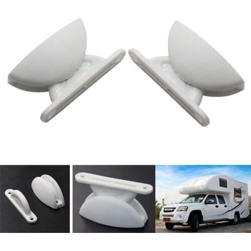 2x Nylon Door Catch Stopper Holder for RV Boats Motorhome Caravan White