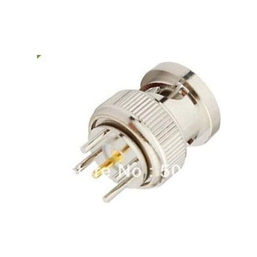 50pcs/lot BNC Male plug Straight PCB Mount connector Adapter