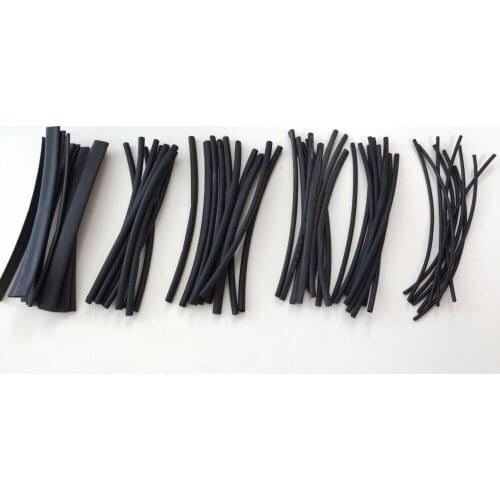 60pcs 6" Wire Wrap Assortment Set Heat Shrinkable Shrink Tube Sleeves Black