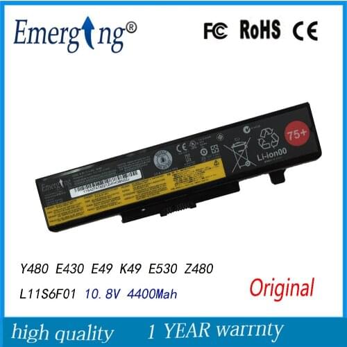 10.8V 48WH Original New Laptop Battery for Lenovo IdeaPad Y480 Y580 V480 V580 Edge E430 E435 E530 E535 L11S6Y01 L11L6F01 L11L