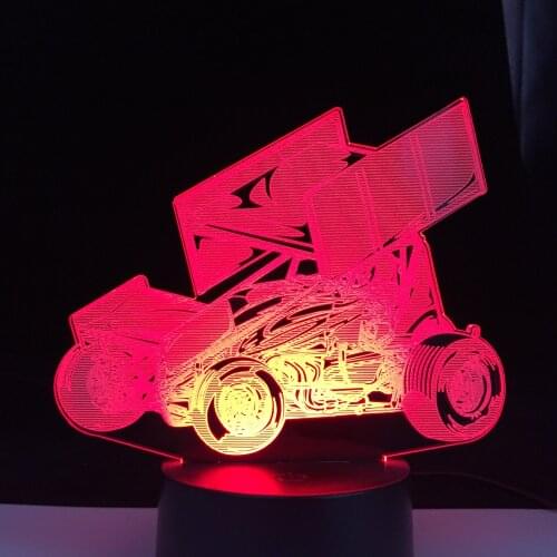 Car Series Iron Four-Wheel Drive Car 3D LED Lamp 7 Color Changes With Remote Control Black Base Visual Illusion Night Light
