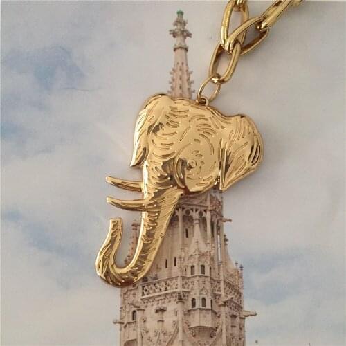 Bohemia Feminist Gold Color Plating Elephant Pendant Long Necklace For Women Girl Statement Jewelry High Quality Gorgeous