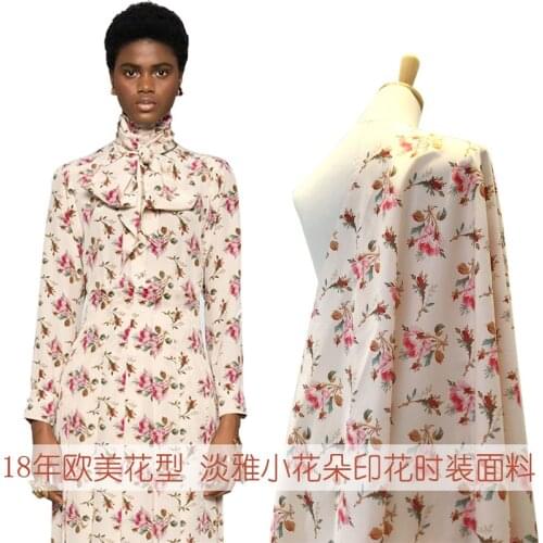 Brand printed polyester crepe fabric cloth 147 cm width Brand fashion clothing dress fabric custom wholesale alibaba express