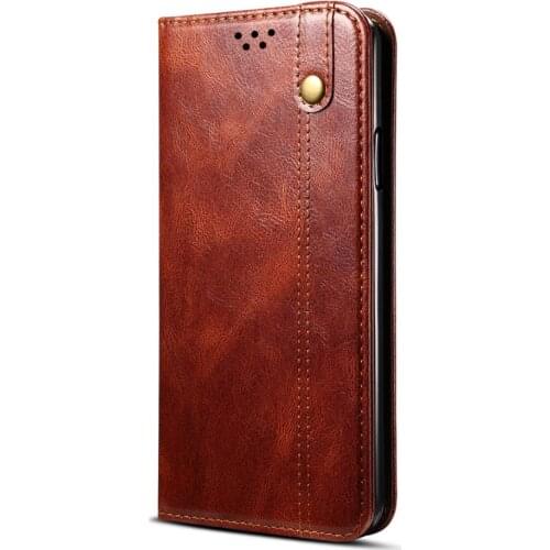New Oily skin Retro PU Leather Case For Iphone 12 11 XS Pro Max Flip Cover For Iphone x xr se 8 7 Plus 2020 Wallet Case