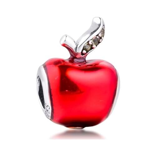 CKK Fit Pandora Bracelets Red Apple Charms Silver 925 Original Beads for Jewelry Making Sterling DIY