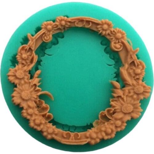 Flowers Photo Frame Shapes 100% Food-grade Silicone Baking Molds Fondant Cake Decorating Tools Silicone Soap Molds