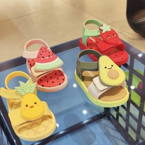 2022 New Melissa childrens jelly fruit watermelon shoes boys and girls slippers cartoon summer non-slip soles outdoor sandals