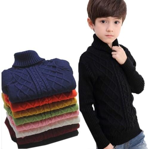 Children Baby Boys Girls Turtleneck Sweater Stripe Cross Knitwear Autumn Winter Unisex Warm Bottoming Knitted Pullover 2-14T
