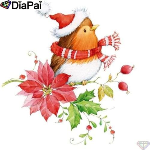 DIAPAI Diamond Painting Cross Stitch "Birds and flower" 5D DIY Diamond Embroidery Full Square/round Rhinestone Of Picture A26787