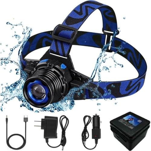 E Waterproof Headlamp Head Lights Fishing Tail Lights Forehead Head Headlights Torch Hunting Head Fishing Mining Lights Lamp