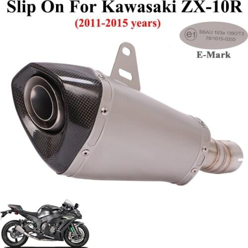 For Kawasaki ZX-10R ZX10R 2011 - 2015 Motorcycle Exhaust Escape Silencer Modify Slip On Link Pipe Carbon Fiber Muffler DB Killer