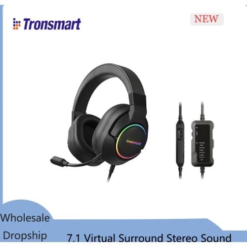 Tronsmart Sparkle Virtual 7.1 Gaming Headset with RGB Lighting USB Port RGB For PS4/PS5 PC/Laptop Nintendo Switch, Xbox Series