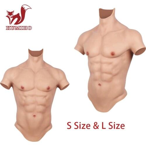 KUMIHO Cosplay Mens Chest Artificial Simulation Muscle Breast Forms Fake Male Suit Menswear Crossdresser Macho Abdominal Muscle