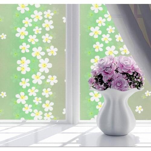 Frosted Flower Leaf Sticker Balcony Bathroom Door Window Decorative Glass Film