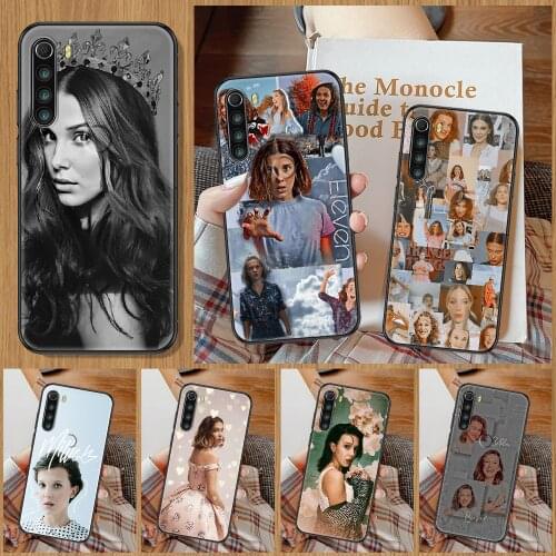 Millie Bobby Brown Phone Case For Xiaomi Redmi Note 7 8 9 10 7A 8T 9A 9T 9S 10S Pro black luxury hoesjes tpu Etui soft bumper