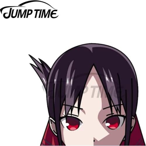 Jump Time 13 x 9.7cm For Kaguya Shinomiya Peeker Car Stickers Sunscreen Vinyl JDM Waterproof Anime RV VAN 3D DIY Fine Decal