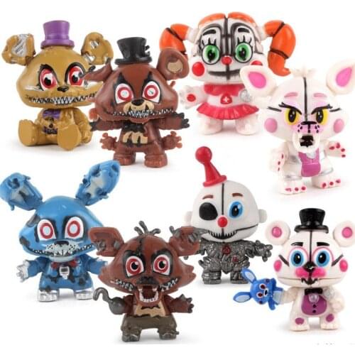 New 8Pcs/Set FNAF Five Nights At Freddys Freddy Toys Bonnie Foxy Fazbear Bear Action Figures Party Gifts For Boys Christmas Toy