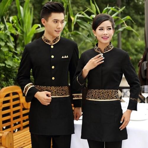 Hotel Clothes Uniform Long-sleeved Jackets Thicken Suit Hot Restaurant Hotel Waiter Top Overalls