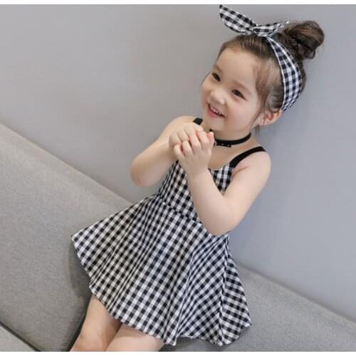 Baby Girls Dress Cotton Clothes Classic Plaid Dress for Kid Girl Dresses Summer Casual Princess Dress 1-6T Toddler Girl Dress
