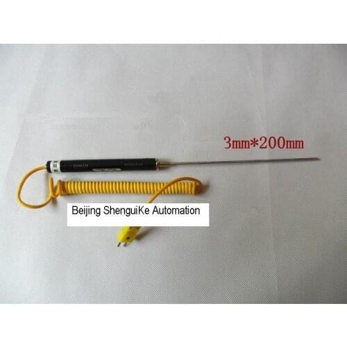 Handle type thermocouple K Type with Spring Coil cable and Miniature connector free Shipping