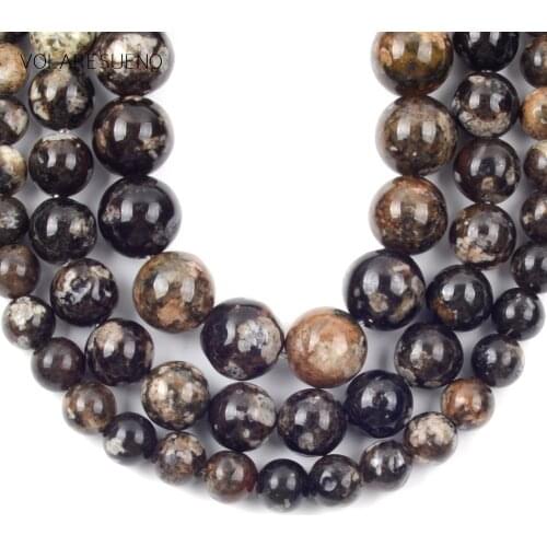 Natural Brown Cherry Agates Stone Flat Round Beads For Jewelry Making 6mm8mm10mm Charm Spacer Loose Beads Diy Bracelets 15inches