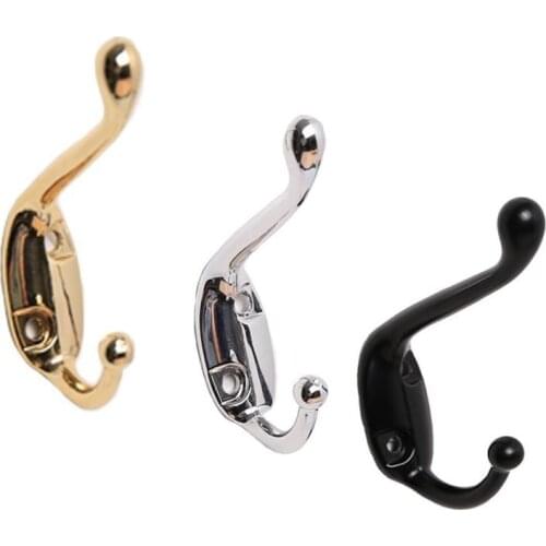 Heavy Duty Coat Hooks Metal Wall-mounted Clothes Hook Double-hung Clothes Hook With 2 Screws Retro Dual Prong Coat Hooks