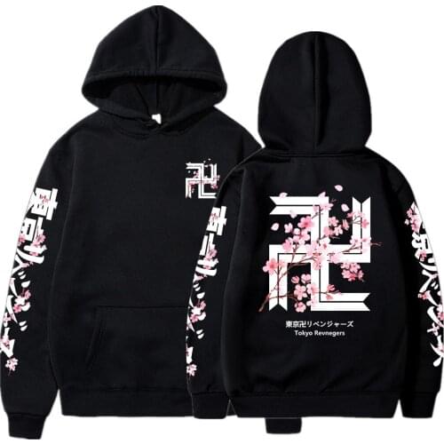 Anime Tokyo Revengers Cherry Blossom Hoodies Tokyo Gang Sweatshirts Cozy Tops Pullovers Sudadera felpa moletom