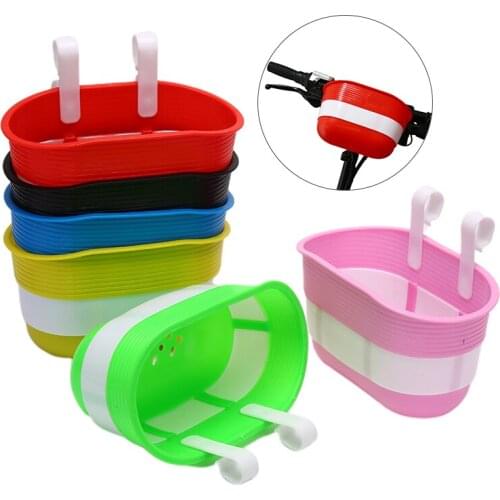 6 colors Bicycle Basket Children Bike Plastic Hanging Front Handlebar Carrier Saddlebag