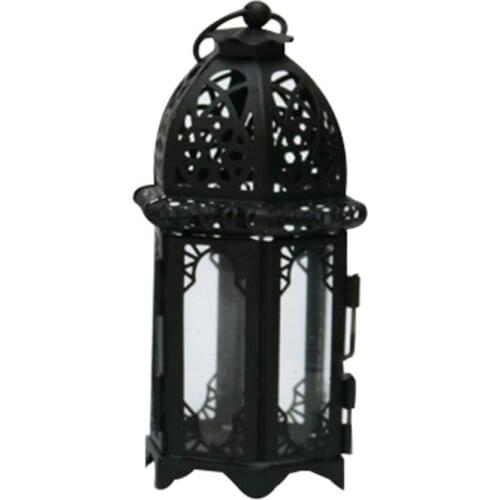 European Moroccan Style Vintage Glass Candle Holder Cage Lantern Hollow Candlestick Wedding Home Bar Party Living Room Decor