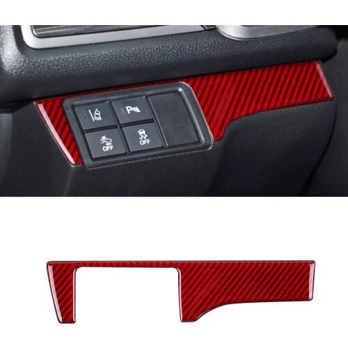 Interior Carbon Fiber Headlight Switch Button Panel Frame Cover Trim Protector for Honda Civic 2016 2017 2018 2019 2020