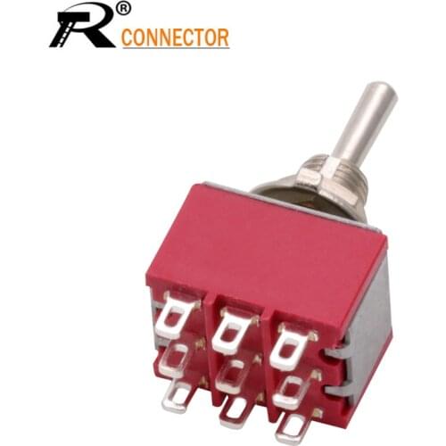 1PC Toggle Button Switch Red 3/6/9/12Pin MTS Rocker Switch 2A 250V 5A120V AC ON-ON/ON-OFF-ON/Bilateral self-reseting