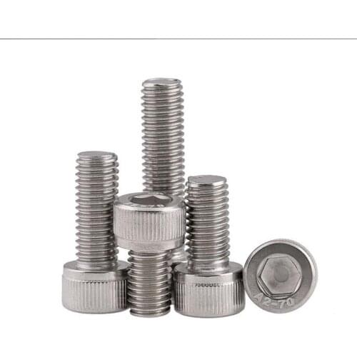 20pcs M6 x 20/30/40/45/50mm allen bolt knurled hexagon cap full thread pitch male screws grain head stainless steel fastener