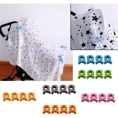 4Pcs/pack Baby Stroller Clip Plastic Scarf Pacifier Clip Pushchair Hook Cover Blanket Mosquito Net Clips Accessories