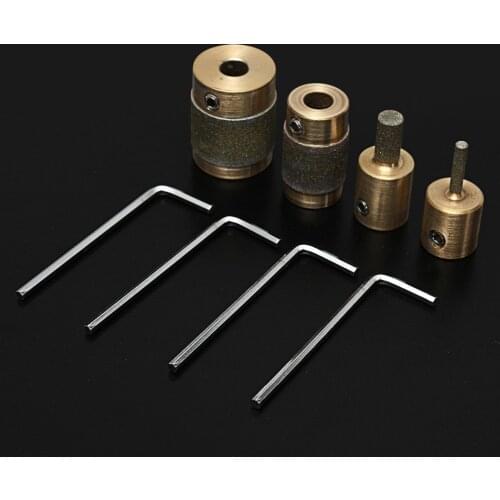 4 Standard Brass Grit Grinding Bits 1" 3/4" 1/8" 1/4" for Inland Stained Glass