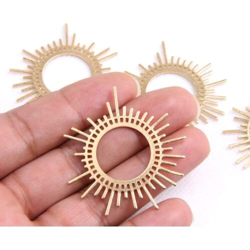6pcs Brass Earring Pendant-Brass Earring Charms-Sun Shape Earrings-earring Connector-Geoometrical Shape Findings-Jewelry Supply