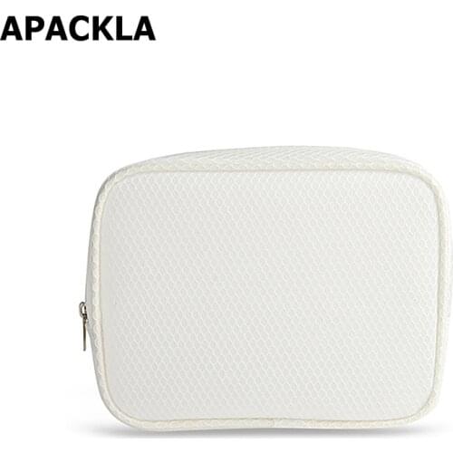 APACKLA White Women Cosmetic Bag Necessaries for Women Makeup Waterproof Travel Organizer Large Capacity Clutch Toiletry Bag
