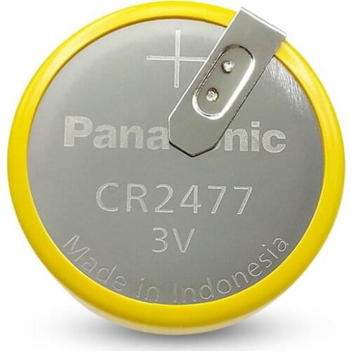 100pcs/lot Panasonic CR2477 CR 2477 3V Lithium Battery Button Coin Batteries Cell with 2 Soldering Pins for Rice Cooker