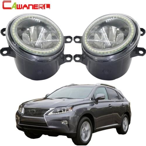 Cawanerl For Lexus RX350 RX450h 2010 2011 2012 2013 Car H11 LED Lamp Fog Light + Angel Eye DRL Daytime Running Lamp 4000LM 12V