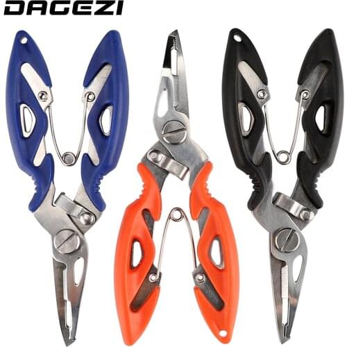 DAGEIZI Stainless Steel Fishing Pliers with package 3 Colors Scissors Line Cutter Remove Hook Fishing Tackle Tool