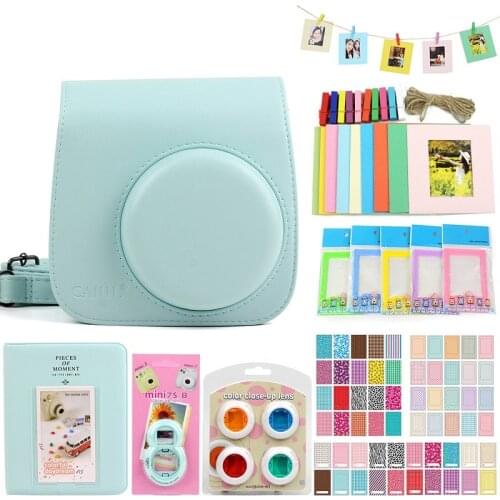 Fujifilm Instax Mini 9 8 7s Camera Accessories bag case Mini Film Photo Album Wall Hang Picture Paper Frames Stickers Bundles