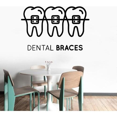 Best Selling Dental Braces Teeth Quote Wall Vinyl Sticker Decal Teeth Dentist For Dental Clinic Decoration Removable A001839