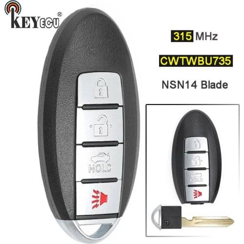 KEYECU 315MHz FCC: CWTWBU735 Replacement Keyless Entry Remote Key Fob 4 Button For Nissan Maxima Sentra