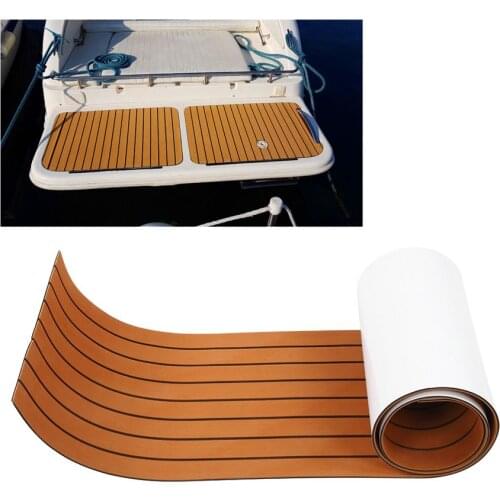 Adhesive EVA Foam Boat Flooring Mat Non-Slip Brown Marine Yacht Decking Pad 240x45x0.6cm Marine Boat Accessories