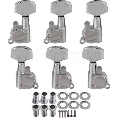 Yibuy Chrome Acoustic Guitar Tuning Pegs Tuners Machine Heads 3L3R