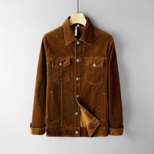 2019 Autumn and winter new fashion cotton jacket men brand long sleeve corduroy jacket for men casuall loose jackets male Jaquet